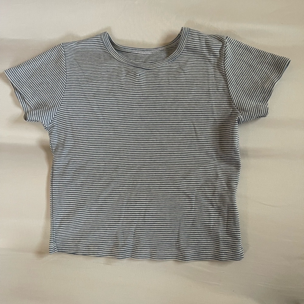 cropped striped tshirt